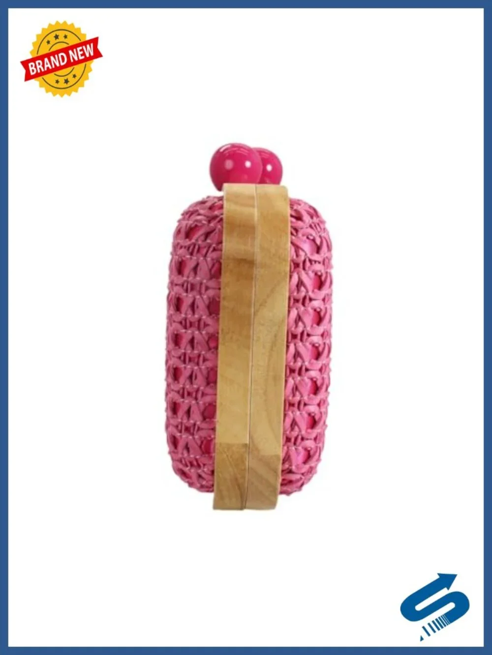 Straw Clutch Purse Handwoven Summer Evening Bag with Shoulder Strap